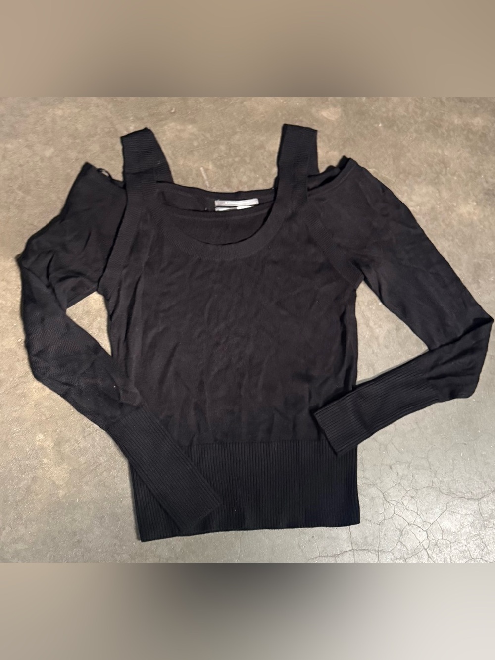 Anthropologie Black Cold Shoulder Jamie Top Size XXS